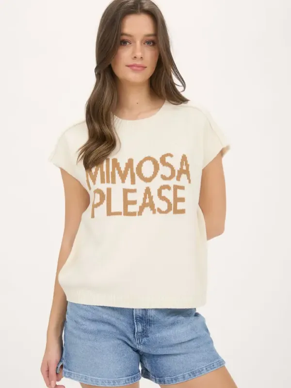 Mimosa Please Short Sleeve Sweater