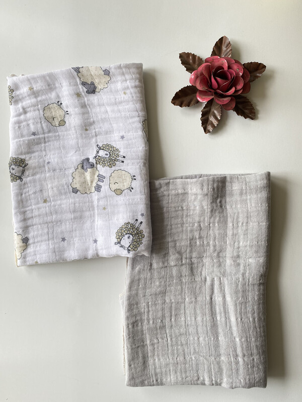Lil Zookeeper Set Of Two Gauze Blanket Swaddles Lil Zookeeper Set Of Two Gauze Blanket Swaddles