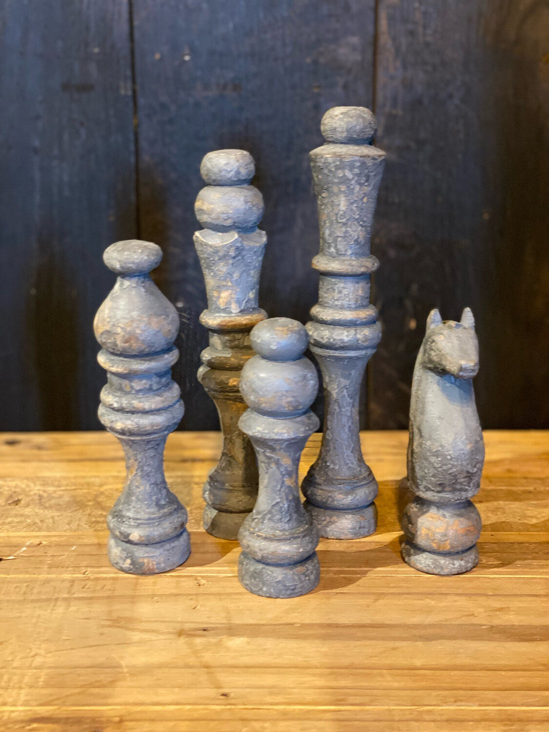 Houten Schaakset Grijs