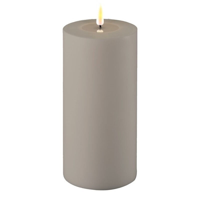 Deluxe Homeart Outdoor Led Kaars Grijs 10x20cm