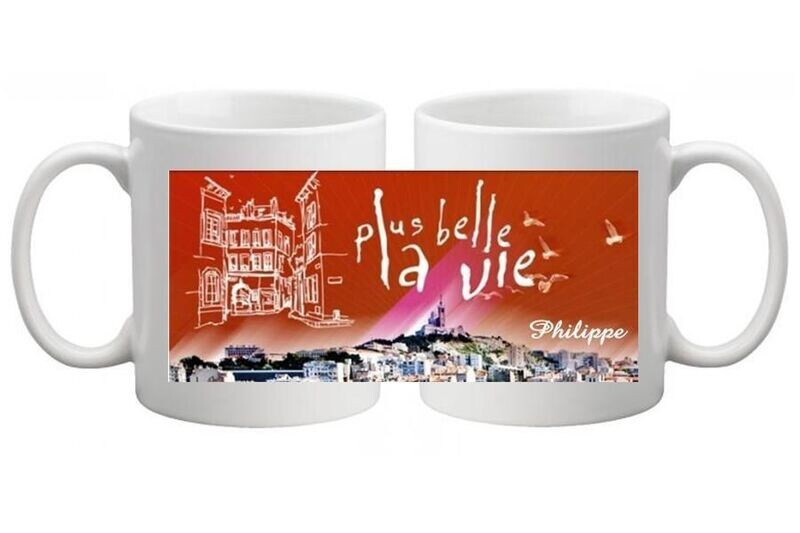 Mini-mug " Plus belle la vie " personnalisé avec prénom