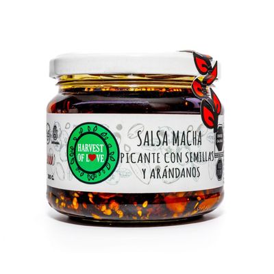 Salsa Macha Hot Seeds and Cranberry 300gr