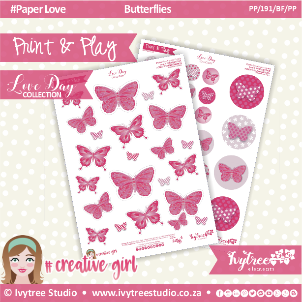 CUTE CUTS - Butterflies/Passion Pink - Love Day Collection