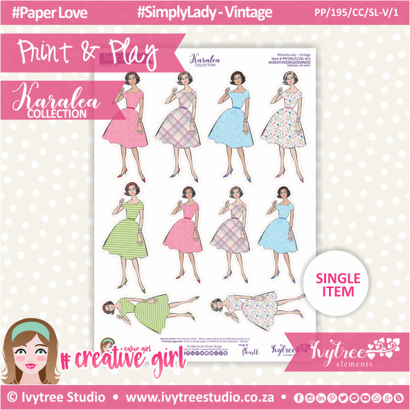 CUTE CUTS - Simply Lady - Vintage 1 - Karalea Collection