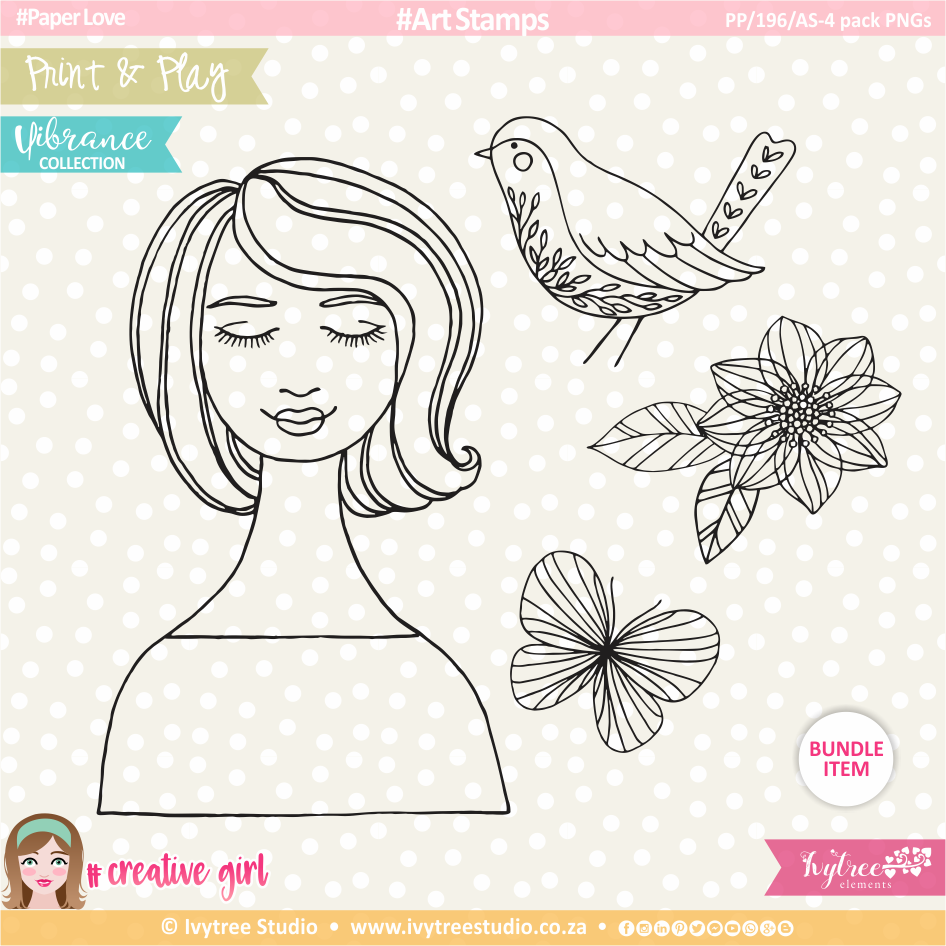 Art Stamps (4 pack PNG's) - Vibrance Collection