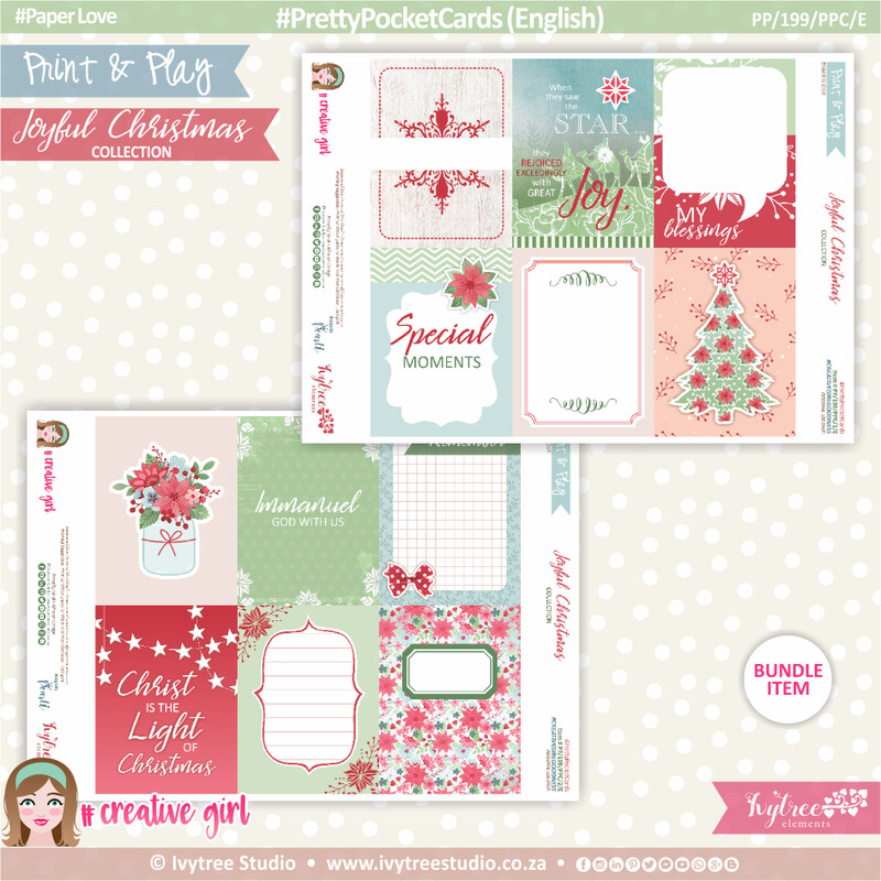 PRETTY POCKET CARDS - (Eng/Afr) - Joyful Christmas Collection