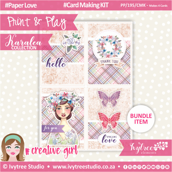 Card Making KIT (Eng/Afr) - Makes 4 Cards - Karalea Collection