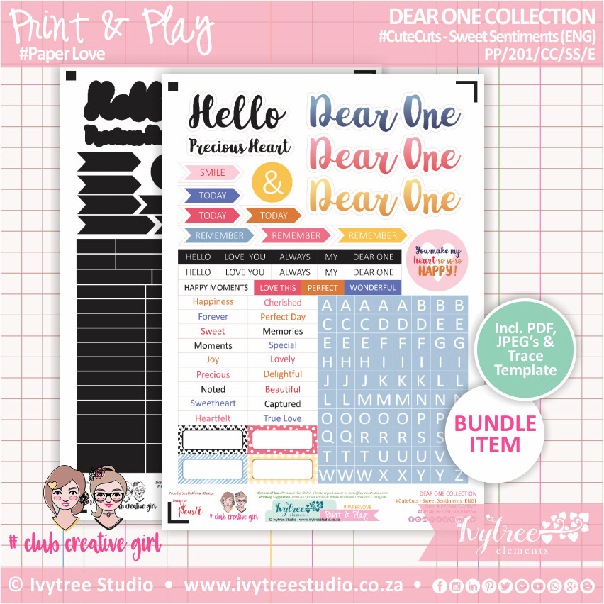CUTE CUTS - Sweet Sentiments (Eng/Afr) - Dear One Collection