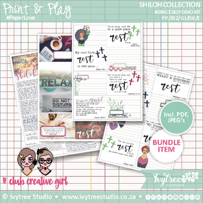 Shiloh Place of Rest - Gracelilly Devotional Kit - SHILOH COLLECTION - - Incl. English+Afrikaans kits (4 page kit)