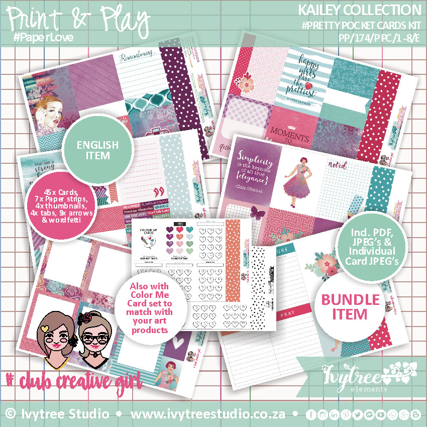 Pretty Pocket Cards - Kailey Collection - Incl. English&amp;Afrikaans