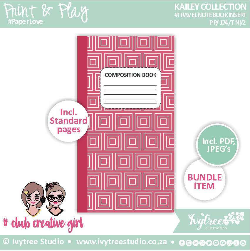 Travel Notebook Insert - Core - Kailey Collection - 2
