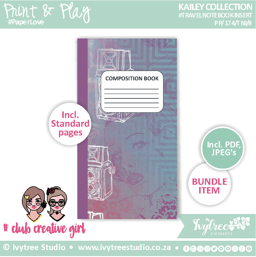 Travel Notebook Insert - Core - Kailey Collection - 8