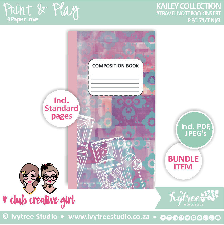 Travel Notebook Insert - Core - Kailey Collection - 9