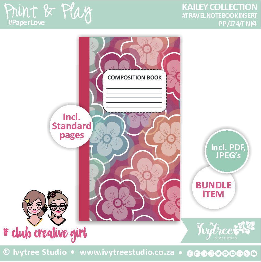 Travel Notebook Insert - Core - Kailey Collection - 4