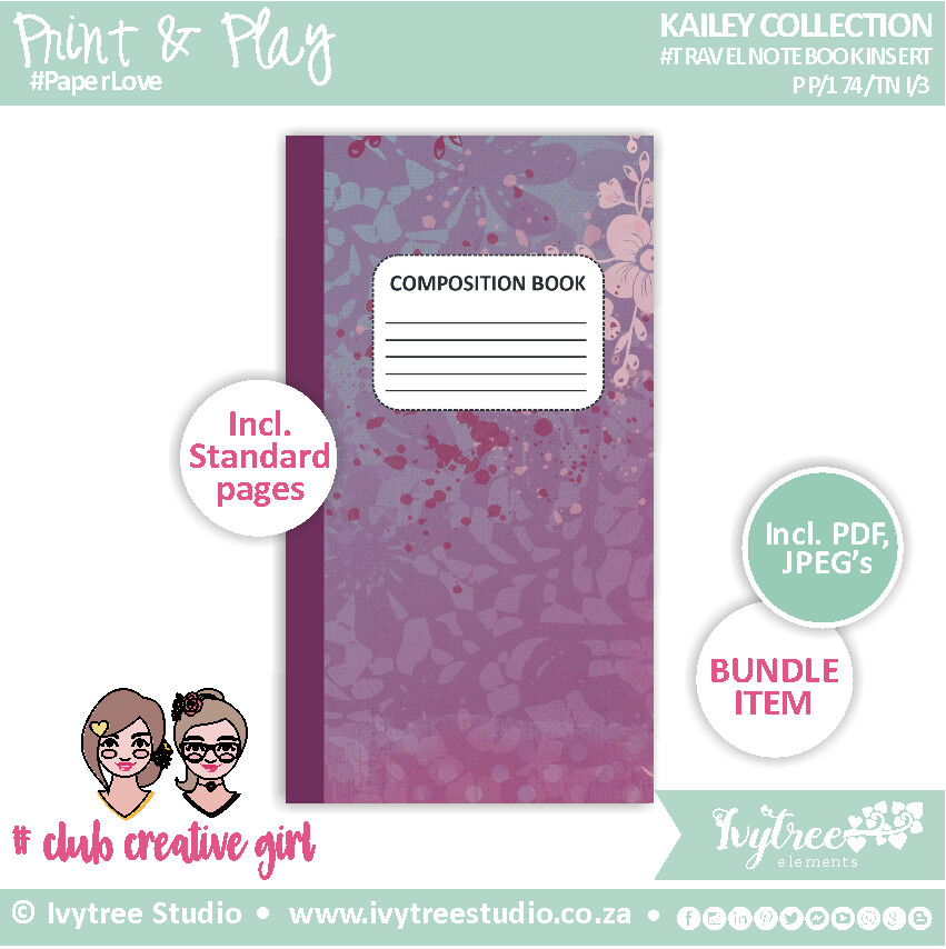 Travel Notebook Insert - Core - Kailey Collection - 3