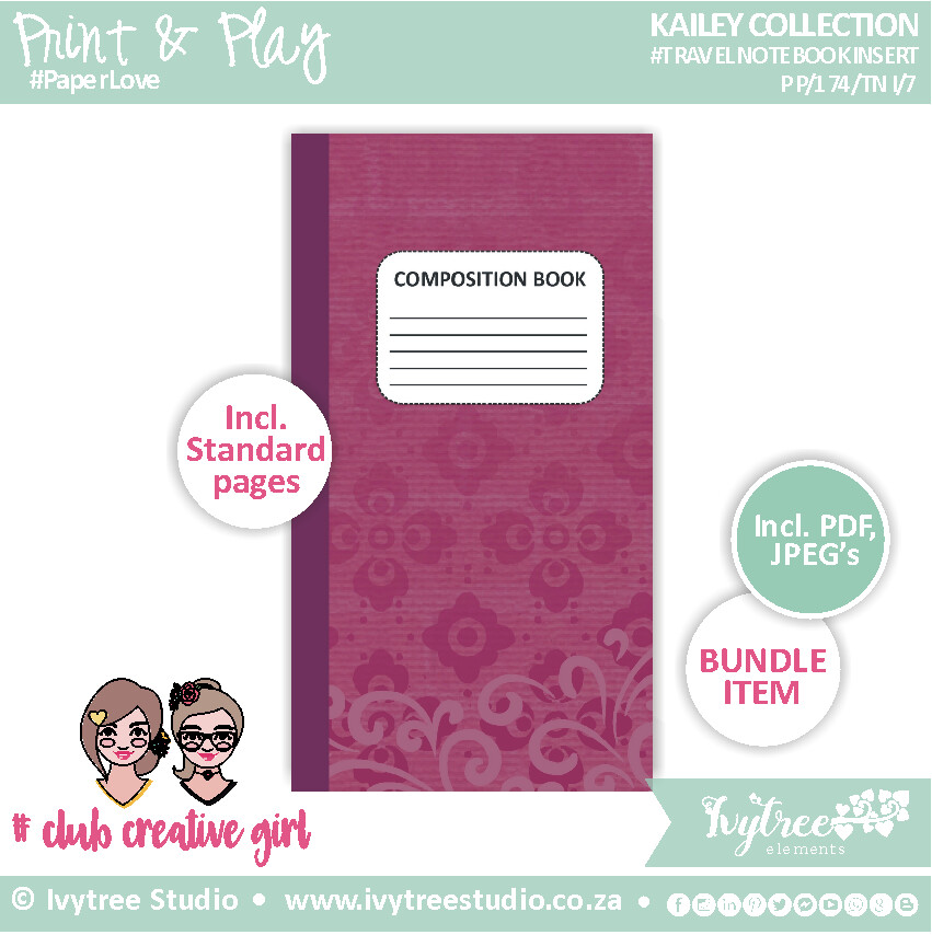 Travel Notebook Insert - Core - Kailey Collection - 7