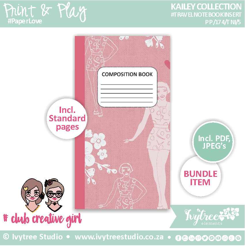Travel Notebook Insert - Core - Kailey Collection - 5