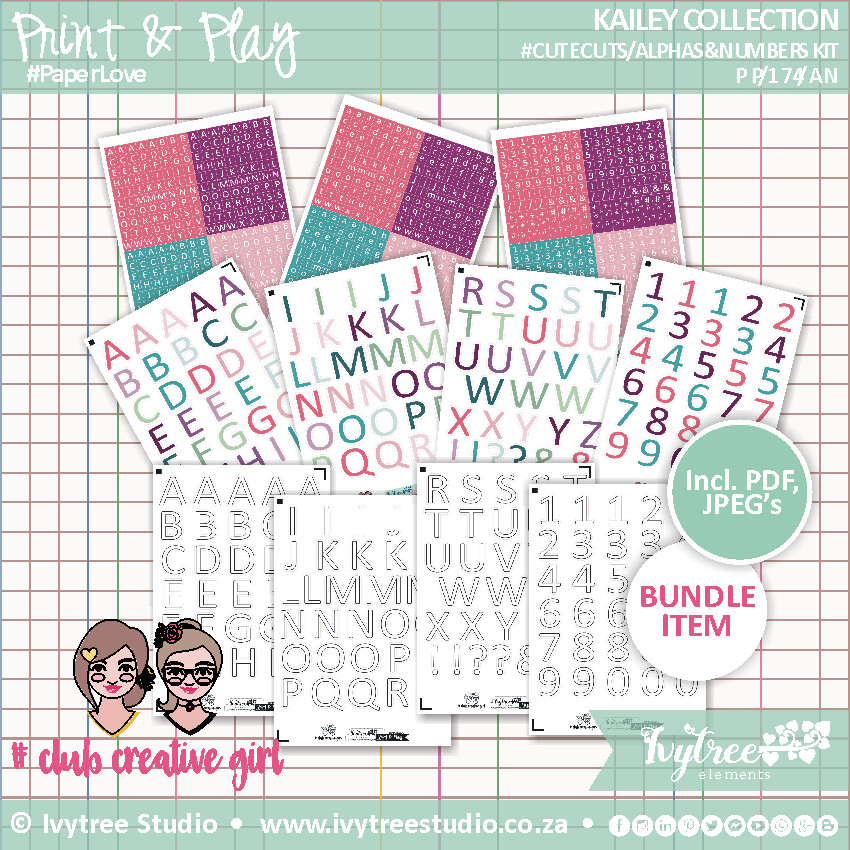 Alpha Snips and Numbers Kit - Kailey Collection - Now with new bonus design!!
