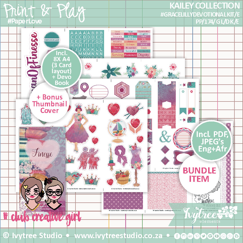 Finesse - Gracelilly Devotional Kit - Kailey Collection - Incl. English &amp; Afrikaans - Proverbs 31