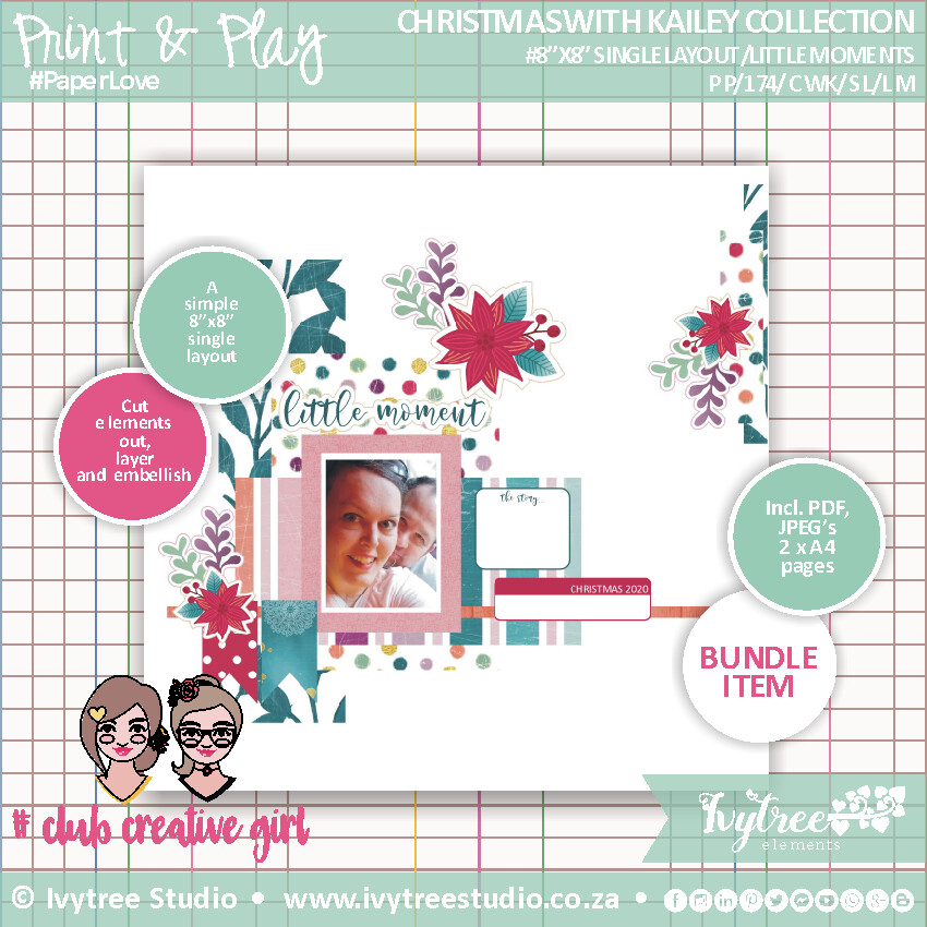 Little Moments 8&quot;x8&quot; Single Layout  - Christmas With Kailey Collection
