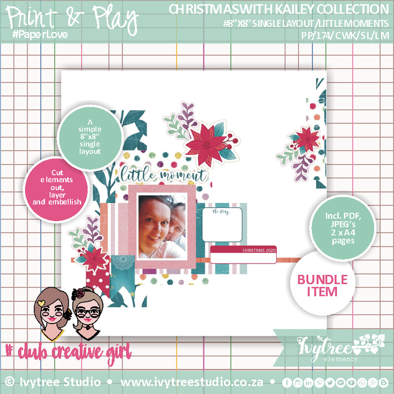 Little Moments 8&quot;x8&quot; Single Layout  - Christmas With Kailey Collection