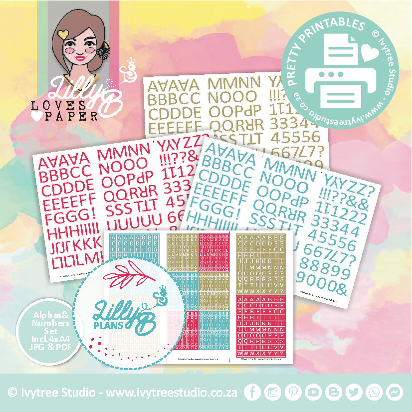 LillyB Planner 2021 - Wings of Faith Collection - Alphas &amp; Numbers Kit