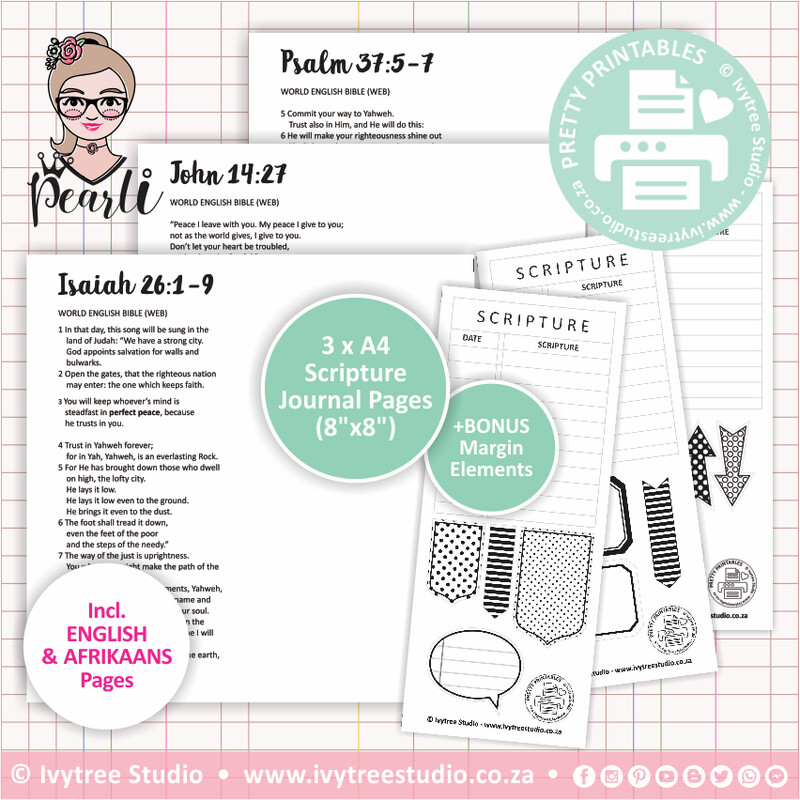 Gracelilly Faith Art Scripture Journal KIT - Peaceful &amp; Patient Collection - Incl. BONUS Elements