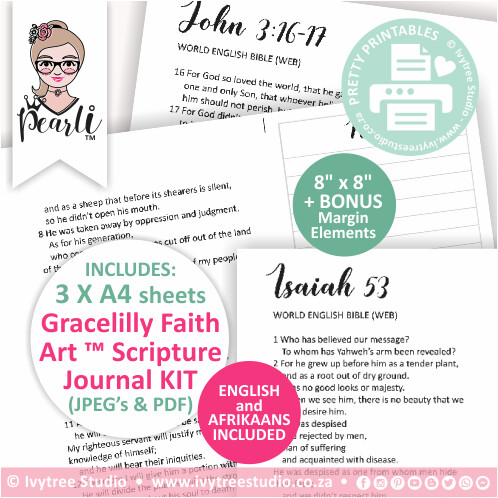 Gracelilly Faith Art Scripture Journal KIT - Victoria Collection - Incl. BONUS Elements