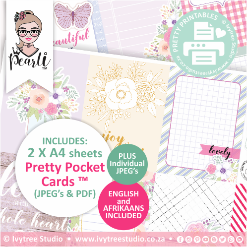 PRETTY POCKET CARDS - (Eng/Afr) - Victoria Collection (incl. individual JPG&#39;s)