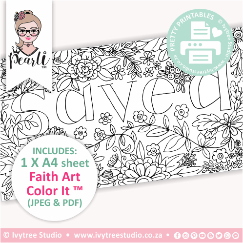 Faith Art Color-It - "Saved"