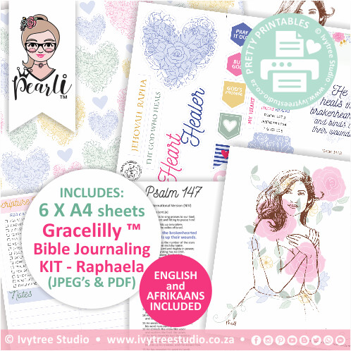 Gracelilly Bible Journaling KIT (Incl. English+Afrikaans) - Raphaela Collection