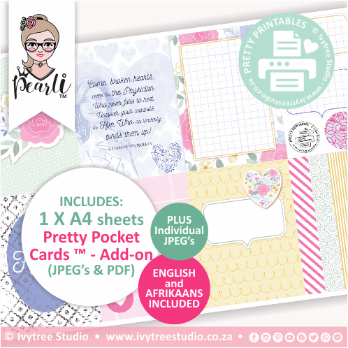 PRETTY POCKET CARDS - (Eng/Afr) - Add-on - Raphaela Collection (incl. individual JPG&#39;s)