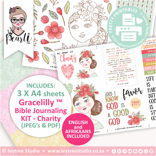 Charity | Gracelilly™ Bible Journaling Kit | Incl. English &amp; Afrikaans | Ivytree Studio