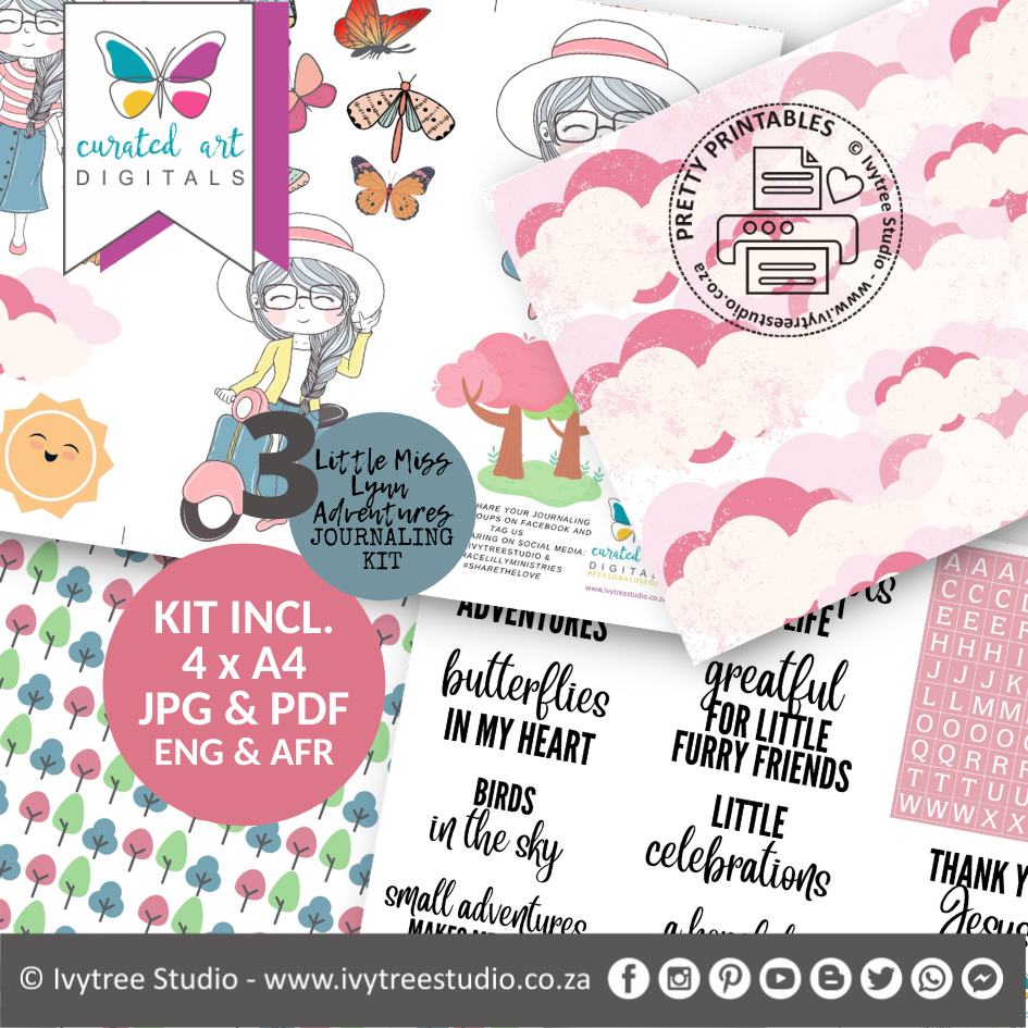 Little Miss Adventure Kit 3 | Lynn | Bible Journaling Kit  | Incl. English+Afrikaans | Ivytree Studio