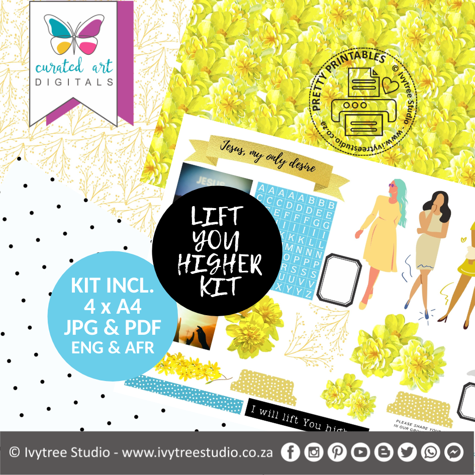 Lift you Higher | Bible Journaling Kit  | Incl. English+Afrikaans | Ivytree Studio