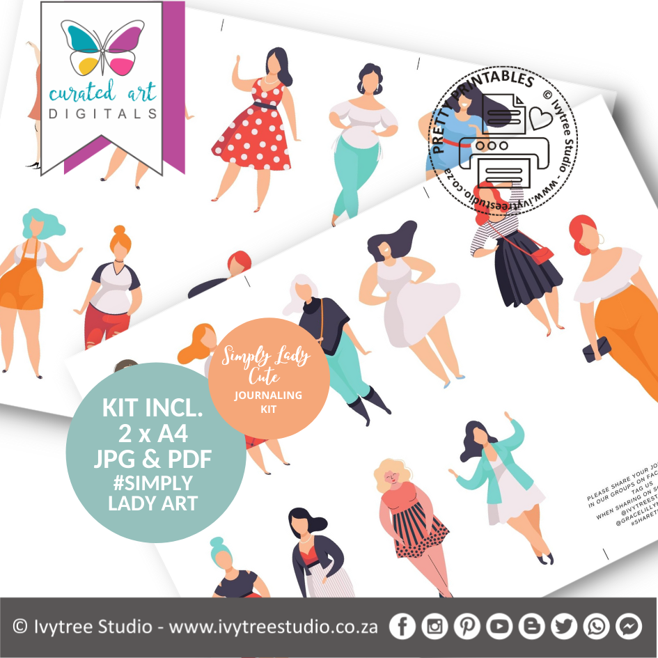 Simply Lady Cute - Journaling Kit - Curated Art Digitals