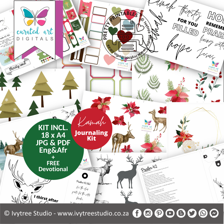 Kamah | I am Thirsty | Bible Journaling Kit  | Incl. English+Afrikaans | Ivytree Studio