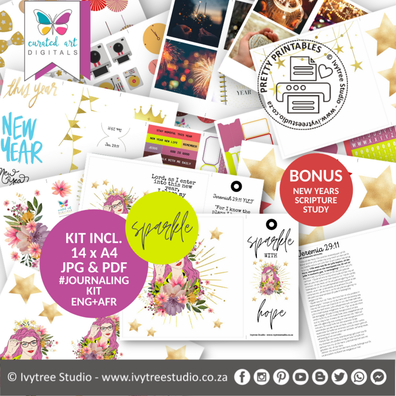 Sparkle - Journaling Bundle - Curated Art Digitals - LillyBDesign - English+Afrikaans + Bonus Scripture Study - Jeremiah 29:11