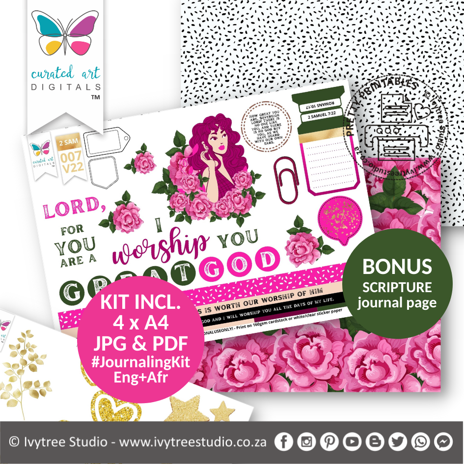 GREAT GOD | Bible Journaling Kit  | Incl. English+Afrikaans | Ivytree Studio
