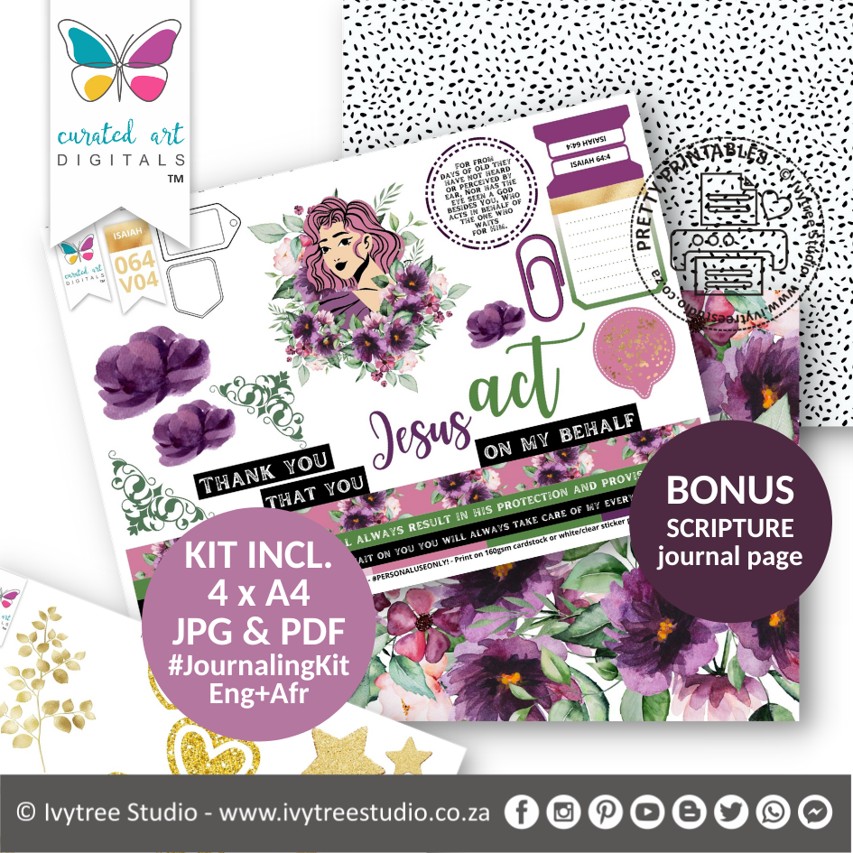 ACT - Bible Journaling Kit - Curated Art Digitals - LillyBDesign - Eng+Afr