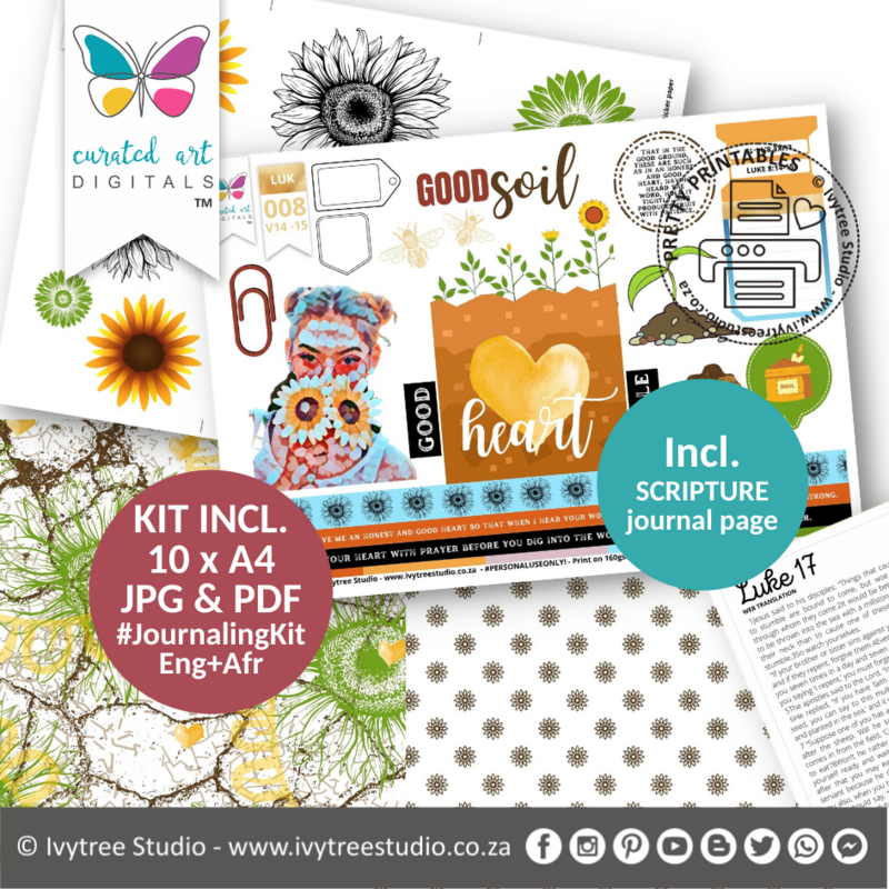 Good Soil - Journaling Kit - Curated Art Digitals - LillyBDesign - Eng+Afr - Incl. Journal Pages - Luke 8