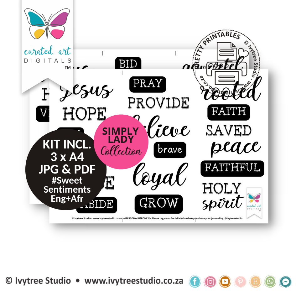 Sweet Faith Sentiments - Simply Lady Collection - English+Afrikaans
