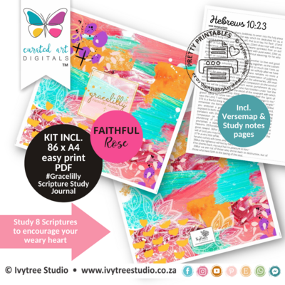 Faithful Rose - Gracelilly Faith Art Study Journal - 8x8 - English