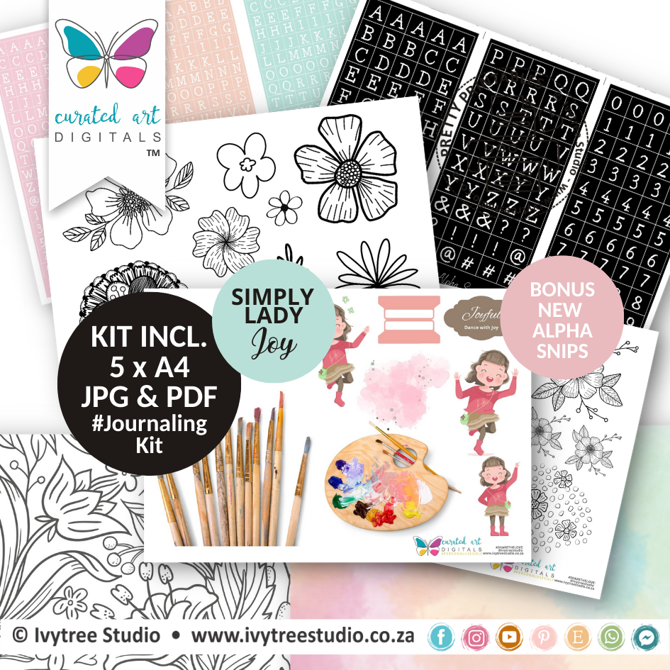 Joy Dance - Journaling Kit - Curated Art Digitals - English &amp; Afrikaans