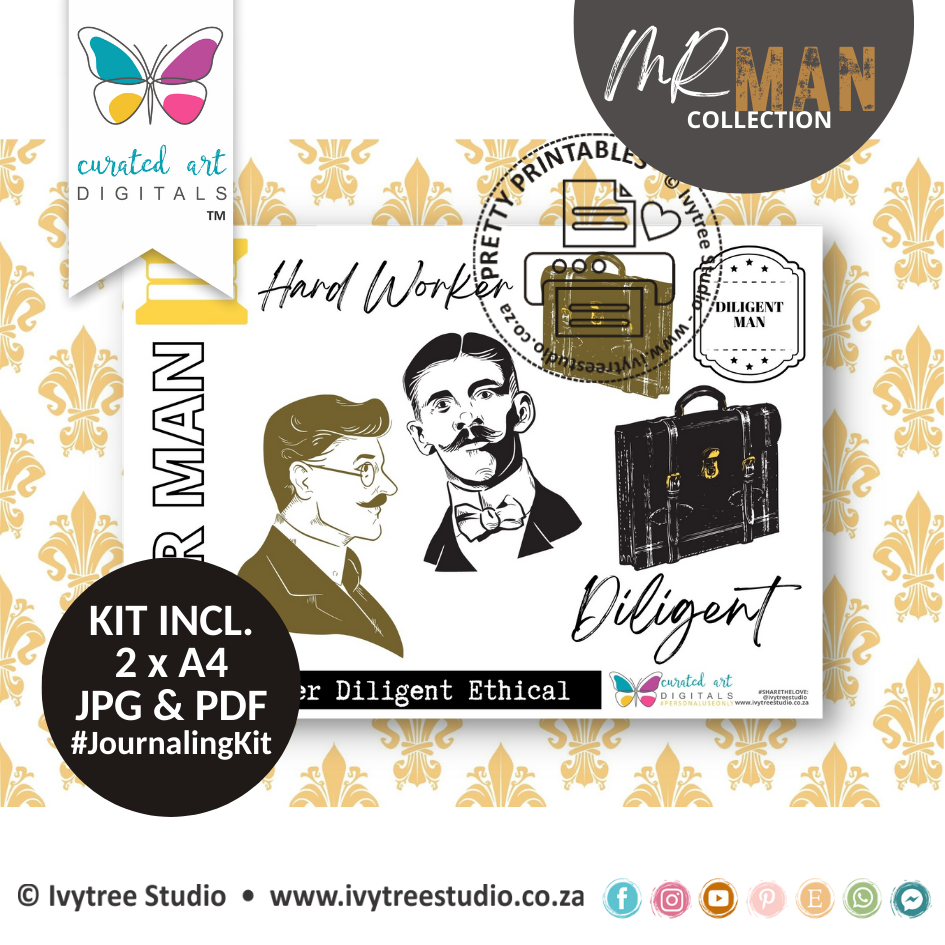 TWO FOR ONE - Nurture &amp; Diligent - Mr Man Collection - Journaling Kit Duo