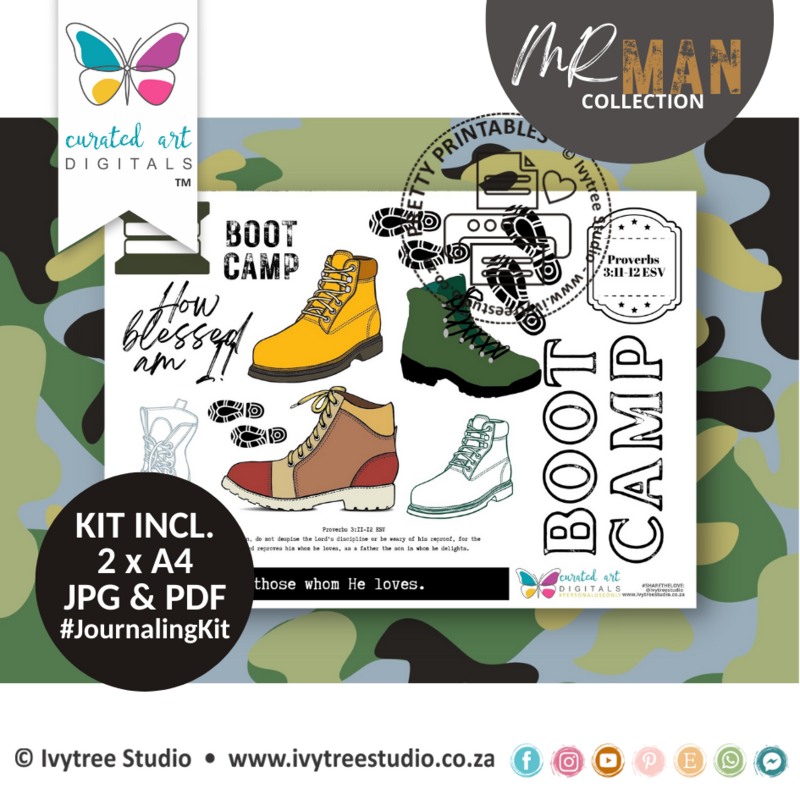 TWO FOR ONE - His Delight &amp; Boot Camp - Mr Man Collection - Journaling Kit Duo