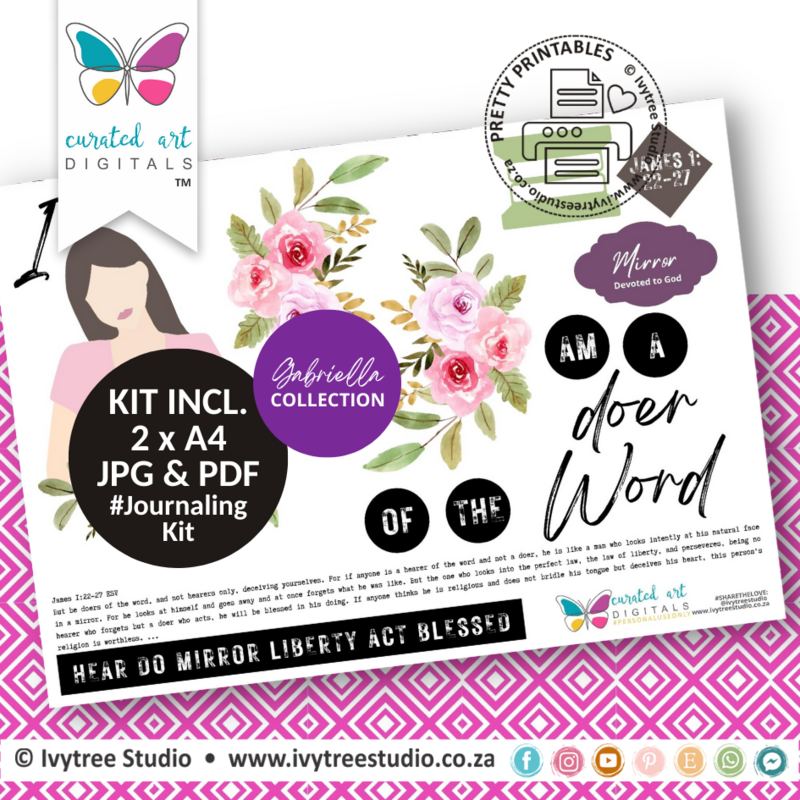 Mirror - journaling Kit - Gabriella collection - Curated Art Digitals - LillyB Design