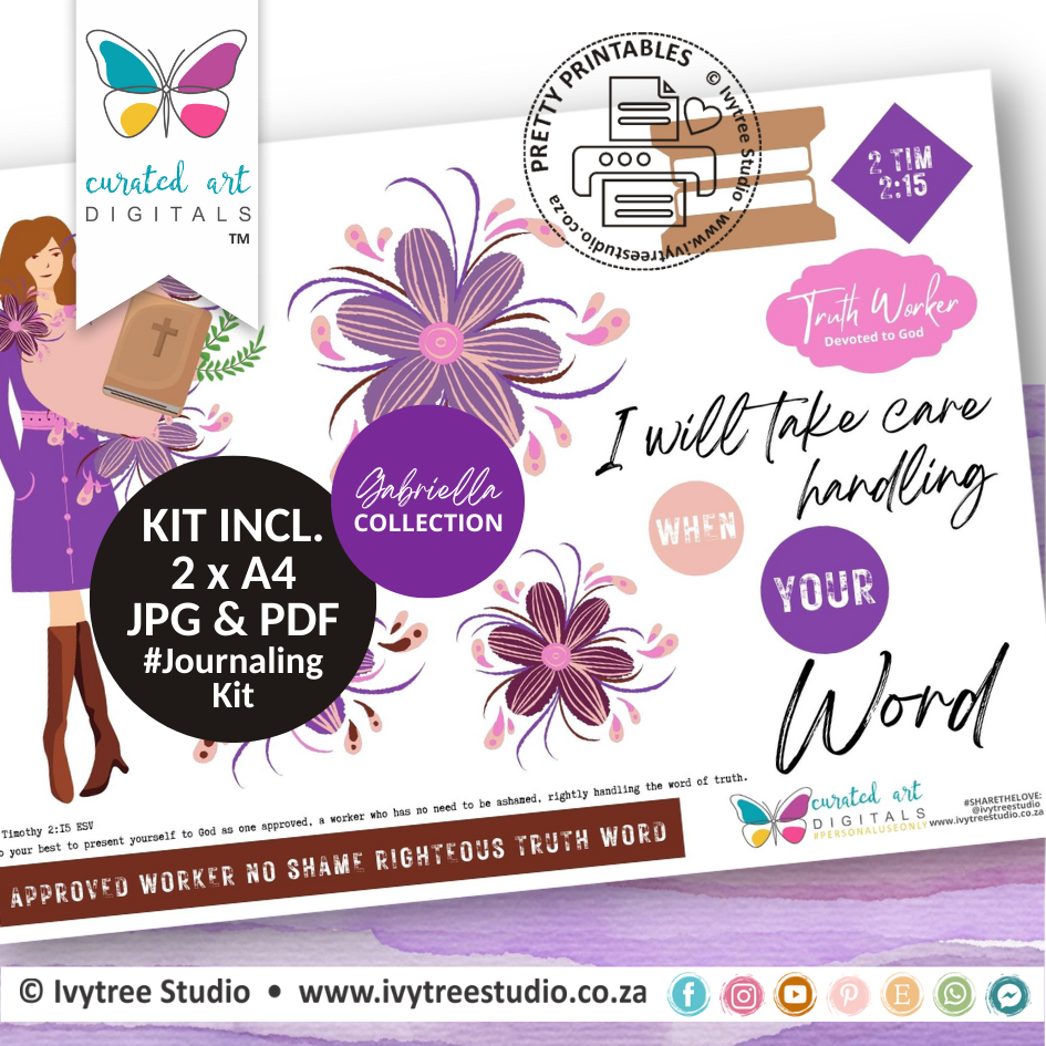 Truth Worker - journaling Kit - Gabriella collection - Curated Art Digitals - LillyB Design