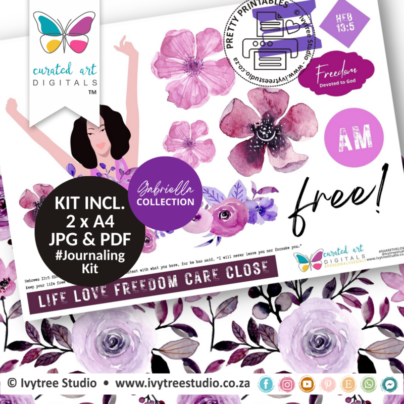 Freedom - journaling Kit - Gabriella collection - Curated Art Digitals - LillyB Design