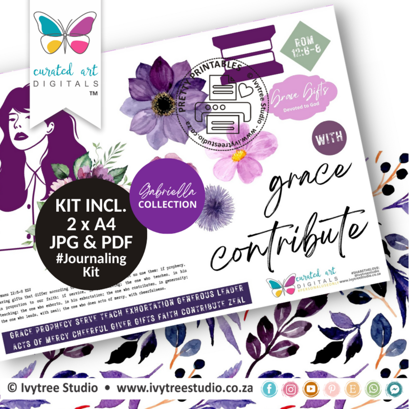 Grace Gifts - journaling Kit - Gabriella collection - Curated Art Digitals - LillyB Design